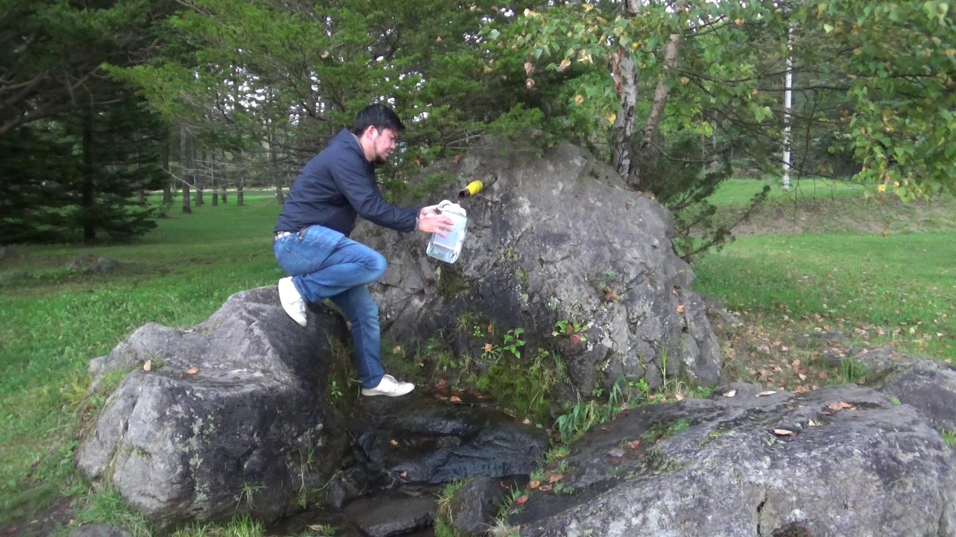 摩周の伏流水の採水場